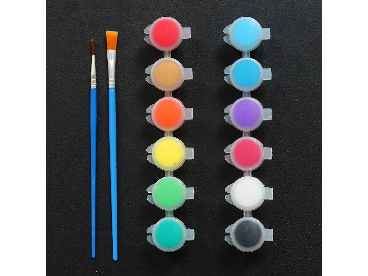 KIT PINTURA ACRILICA  (12 COLORES)  + 2 PINCELES