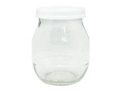 FRASCO DE VIDRIO TIPO YOGURT CON TAPA 200 CC.