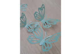 MARIPOSA CALADA COLOR VERDE ACUA 12 UNIDADES