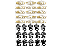 STICKERS - 15 AÑOS - negro /dorado