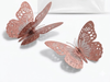 ADORNO MARIPOSA ROSA GOLD 3D X 12 UNIDADES