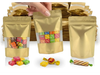 BOLSA DOYPACK DORADO FRANJA TRANSPARENTE