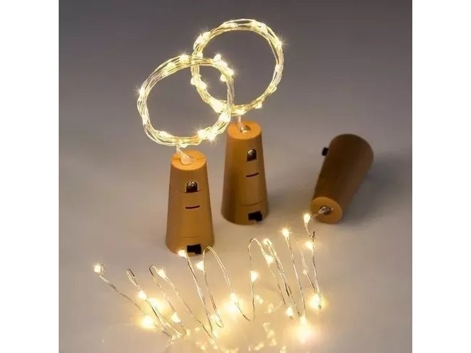 GUIRNALDA BLANCA FRIA MICROLED ALAMBRE CORCHO 30 LUCES 3M