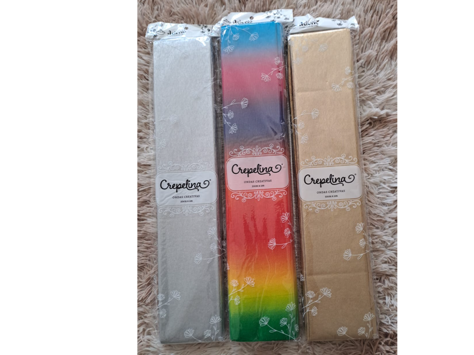 PAPEL CREPE *ESPECIALES* - 10 HOJAS DE 50 x 70 cm -CREPELINA