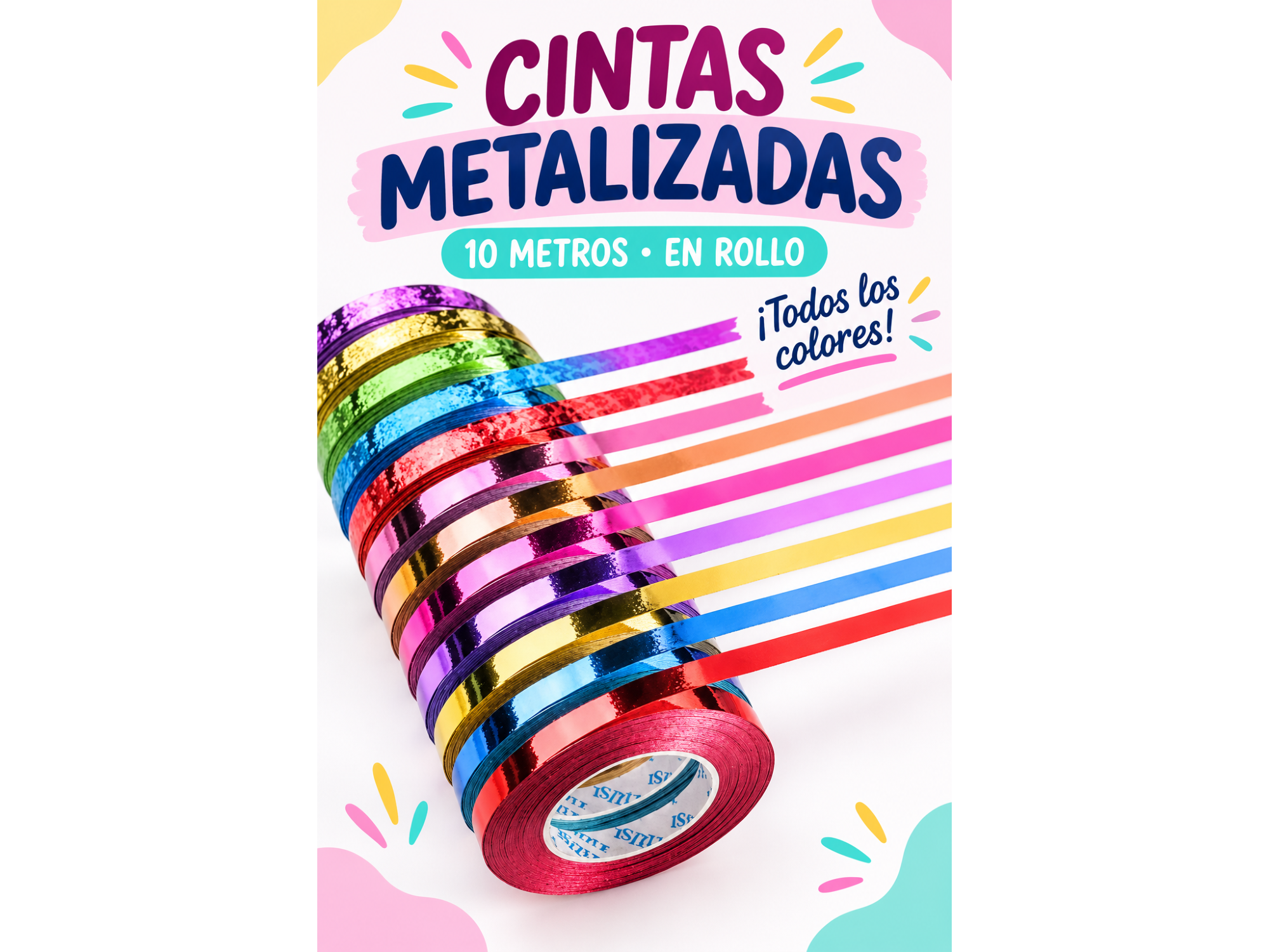 CINTA RIBBON METALIZADA ROLLO: 10 MTS