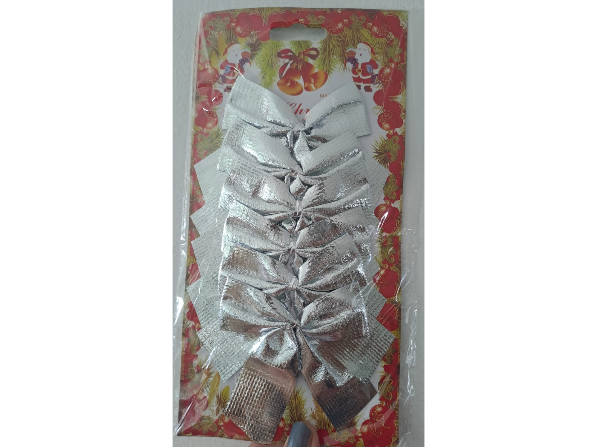 MOÑO ARMADO PLATEADO  METALIZADO X 6 UNIDADES