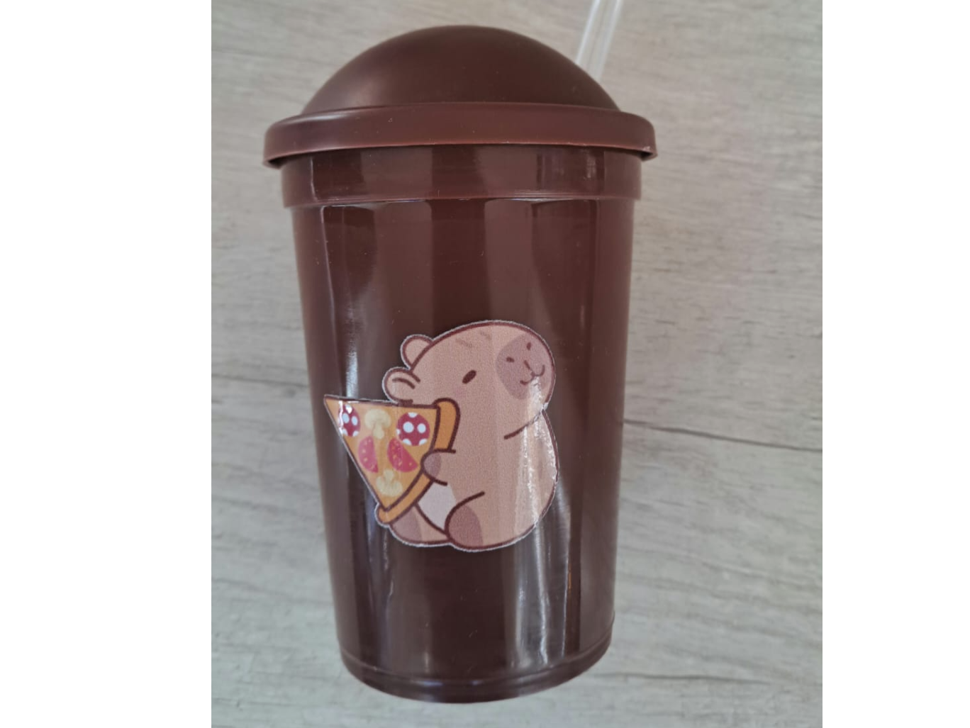 VASO MILK  MARRON  - IDEAL TEMATICA CAPIBARA - no trae stickers