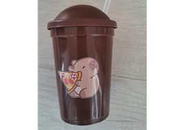 VASO MILK MARRON - IDEAL TEMATICA CAPIBARA - no trae stickers