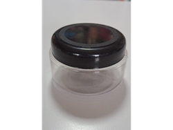 POTE PLASTICO TRANSPARENTE PARA CREMA CON TAPA A ROSCA NEGRA 100G
