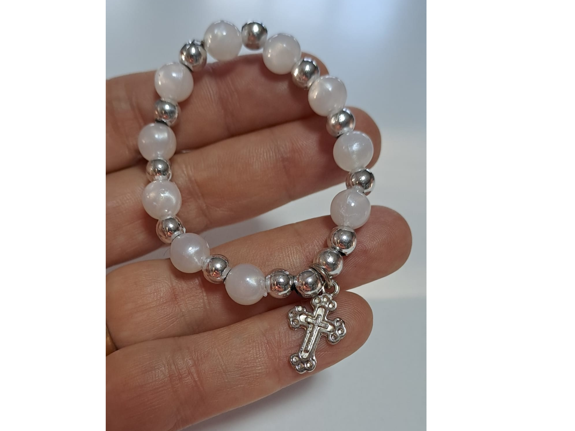 DENARIO DE PERLAS CON CRUZ PARA SOUVENIRS