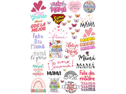 STICKERS - FELIZ DIA MAMÁ - Resistentes