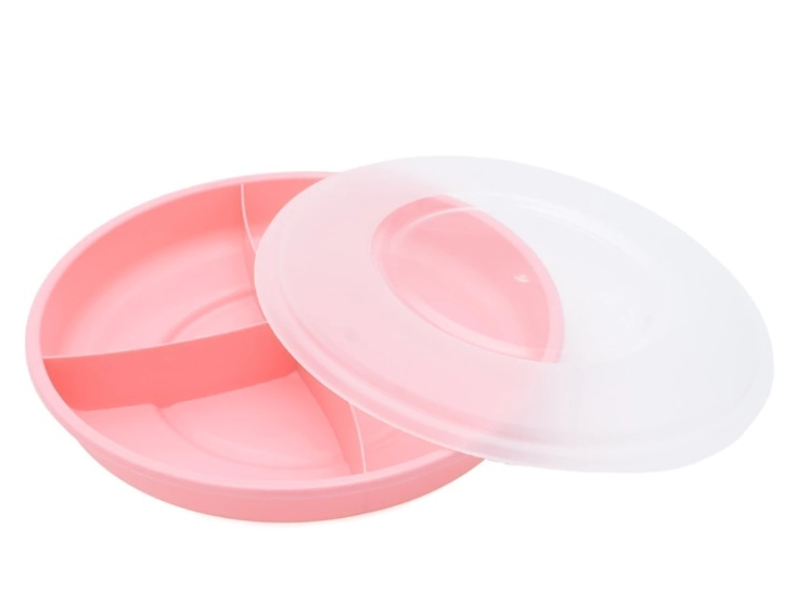 LUNCHERA PLASTICA CONTENEDOR REDONDO CON 3 DIVISIONES  24.6 cm  de diametro