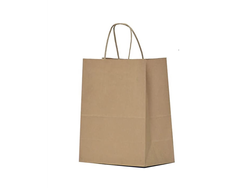 BOLSA PAPEL KRAFT CON FUELLE Y MANIJA