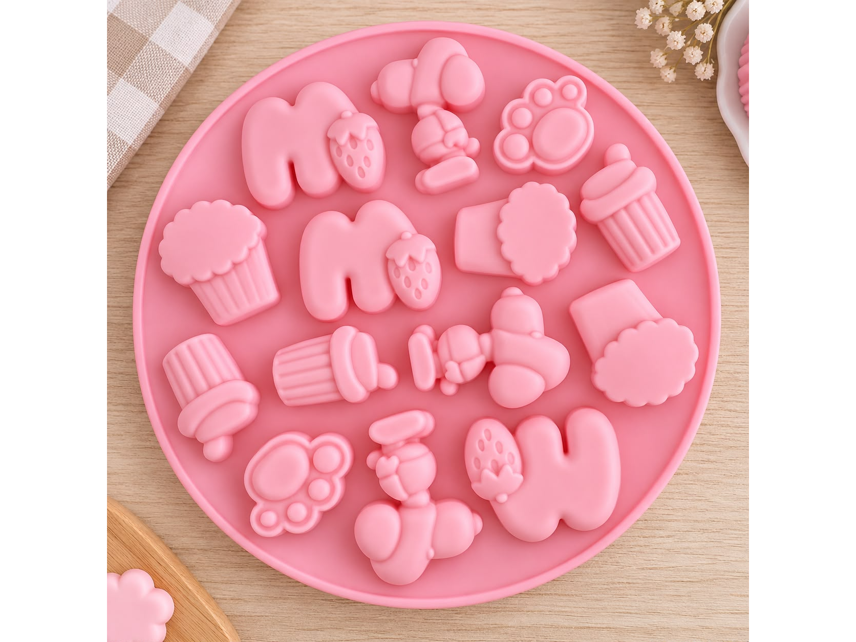 MOLDE SILICONA MINI FIGURAS SNOOPY VARIOS