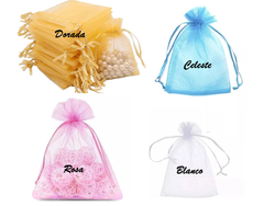 BOLSA DE TUL / ORGANZA CON CIERRE DE AHORQUE CON CINTA RASO