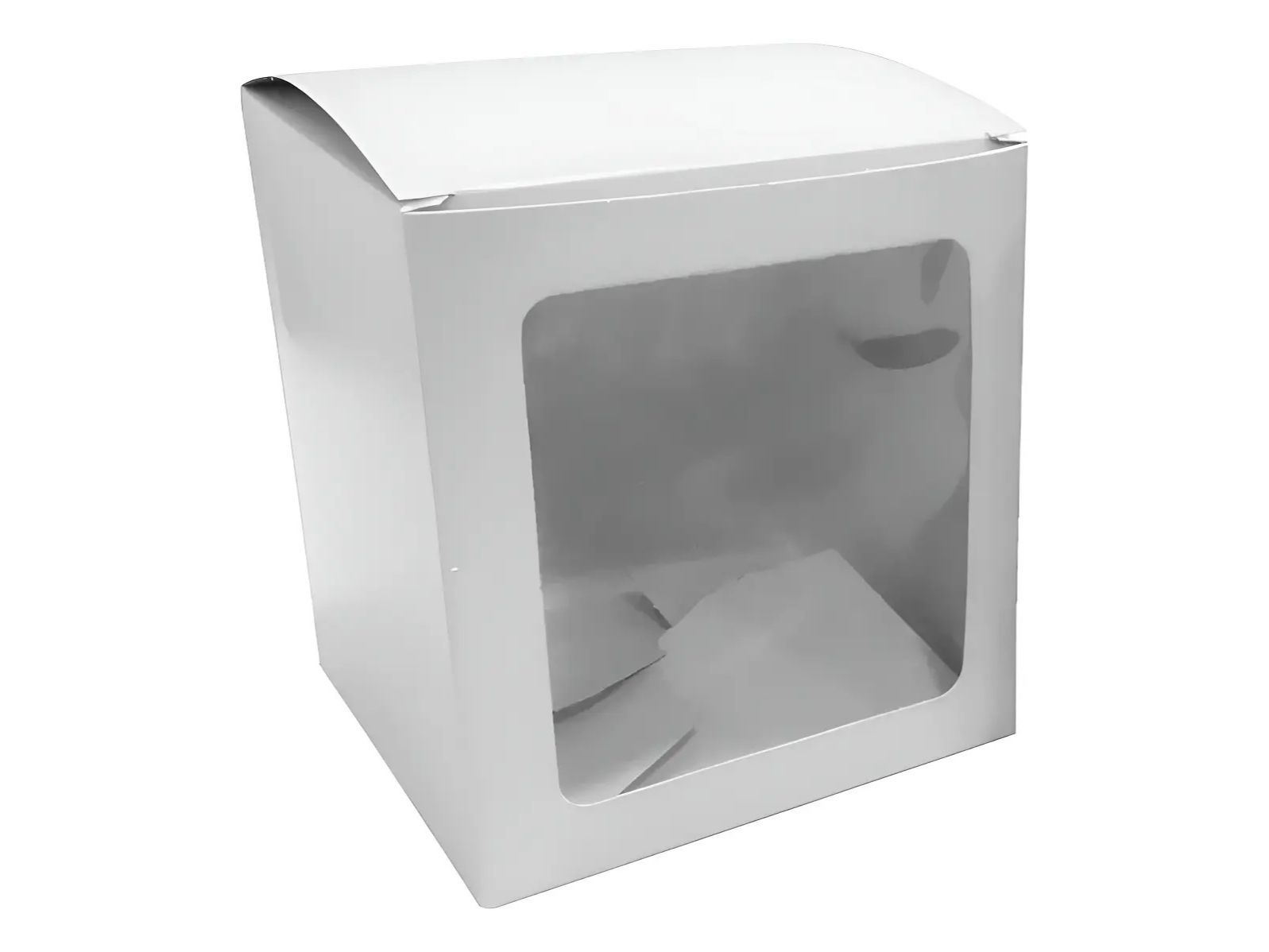 CAJA CARTON PARA TAZA CON VISOR BLANCO 12 CM X 12 CM X 9 CM