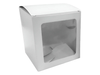 CAJA CARTON PARA TAZA CON VISOR BLANCO 12 CM X 12 CM X 9 CM