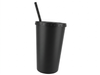VASO BUM 500CC DE PLASTICO CON TAPA PLANA Y SORBETE