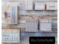 KIT SELLOS AGENDA - BOX EXTRA BULLET - INCLUYE 7 SELLOS