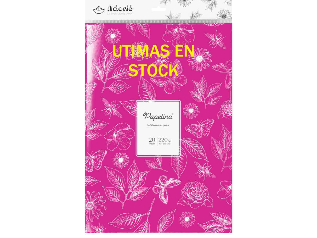 PAPELINA *A3** DOBLE FAZ A4 220 GR. -20 HOJAS ADORIE