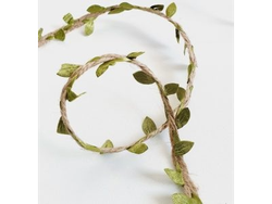 HILO TIPO YUTE CON HOJAS VERDES IMPORTADO X 3 METROS