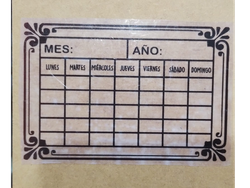 SELLO DE MES Y DIAS - MADERA Y GOMA 6CM*9CM ESQUINERO CON DISEÑO