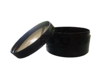 POTE PLASTICO PARA CREMA CON TAPA A ROSCA NEGRO 120 GR.