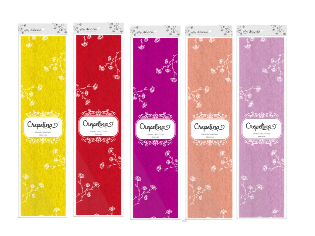 PAPEL CREPE *CLASICOS * -  10  HOJAS  DE 50 x 70 cm  -CREPELINA