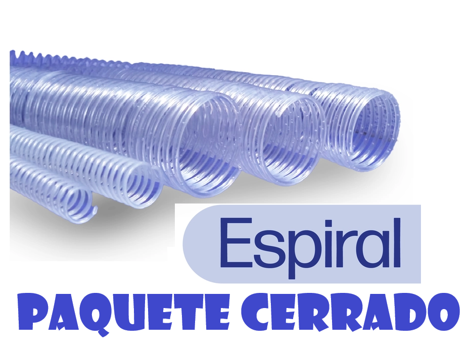 ESPIRALES PAQUETE CERRADO - PLÁSTICOS PARA ENCUADERNACIÓN PAQUETE CERRADO