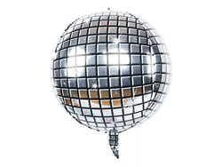 GLOBO ESPEJO BOLICHE 4D BOLICHE PLATA 55 CM - METALIZADO