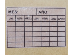 SELLO DE MES Y DIAS - MADERA Y GOMA 6CM*9CM MARCO RECTANGULAR LISO