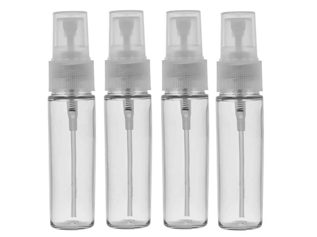 ENVASE PVC CIRCULAR ALARGADO 20 CC. CON VALVULA SPRAY