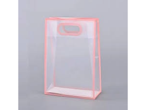 BOLSA P/ REGALOS  PVC IMPORTADAS BORDE ROSA