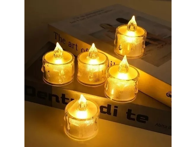 VELA CON LUZ CRISTAL BAJA 5 CM TORNASOLADA