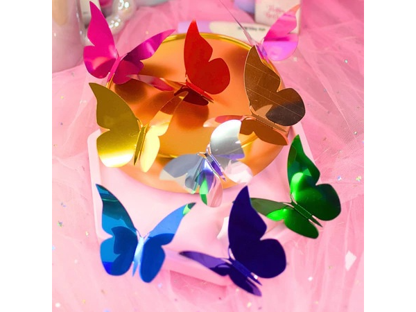 MARIPOSA ESPEJADA LISA PACK 6 UNIDADES - MISMO COLOR