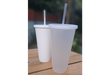VASO ALTO 750 CC 14 CM DE ALTO C/TAPA Y SORBETE