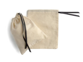 BOLSA DE TELA DE LIENZO ECOLÓGICO LAZO CIERRE NEGRO  – 12x15cm.