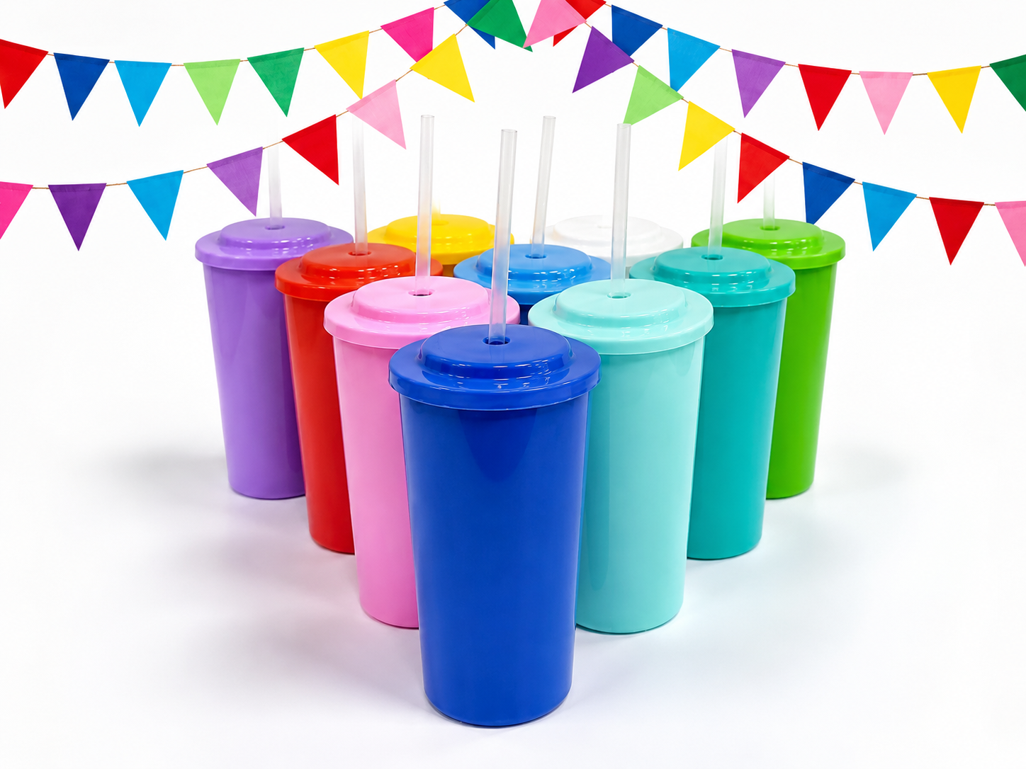 VASO PLASTICO N1  C/TAPA Y SORBETE TRANSPARENTE DESCARTABLE 275 CC.