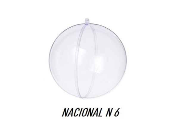PACK 10 ESFERA de 6 CM ENCASTRABLE ACRILICA TRANSPARENTE