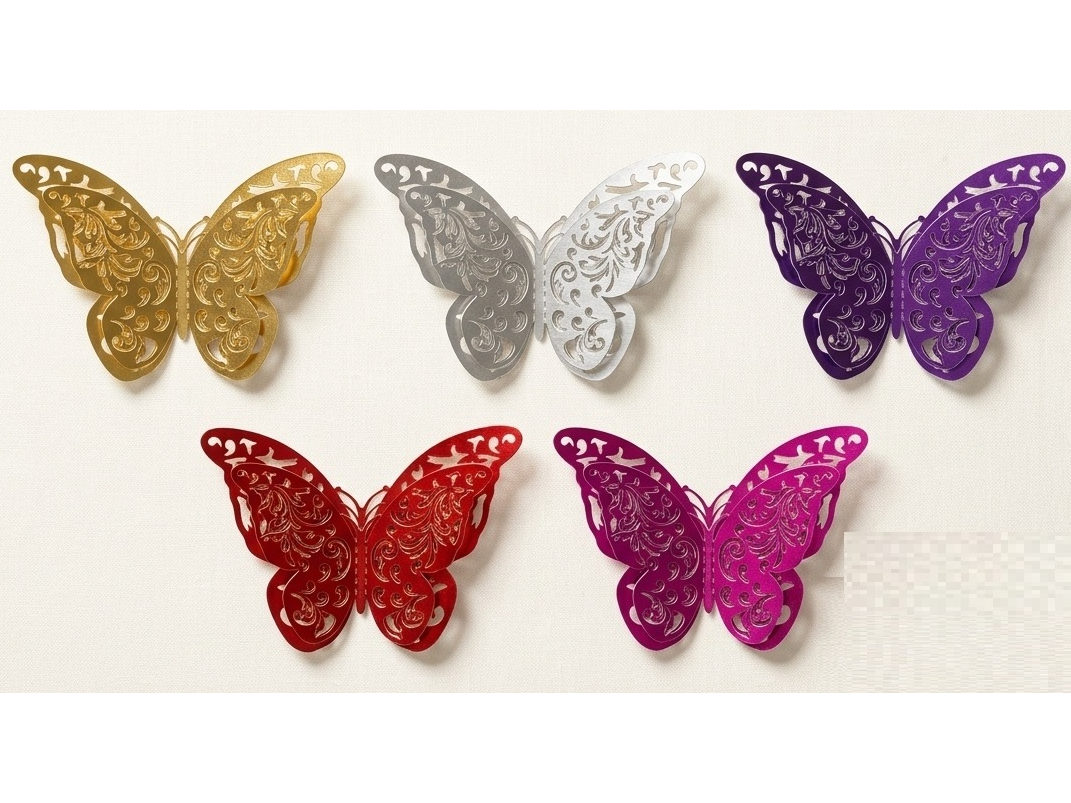 ADORNO MARIPOSA ROSA GOLD S 3D  X 12 UNIDADES