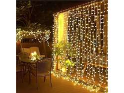 CORTINAS LED 3 METROS X 3 METROS 300 LUCES CALIDA CON ENCHUFE 220 W