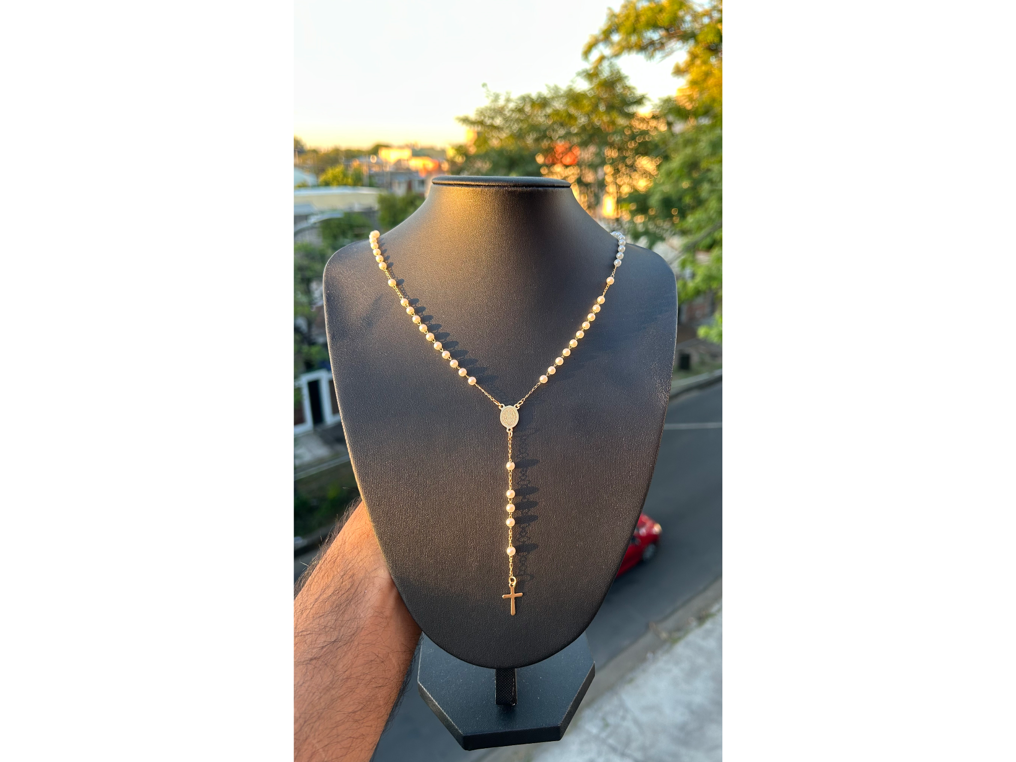 Rosario fino perlado 50cm