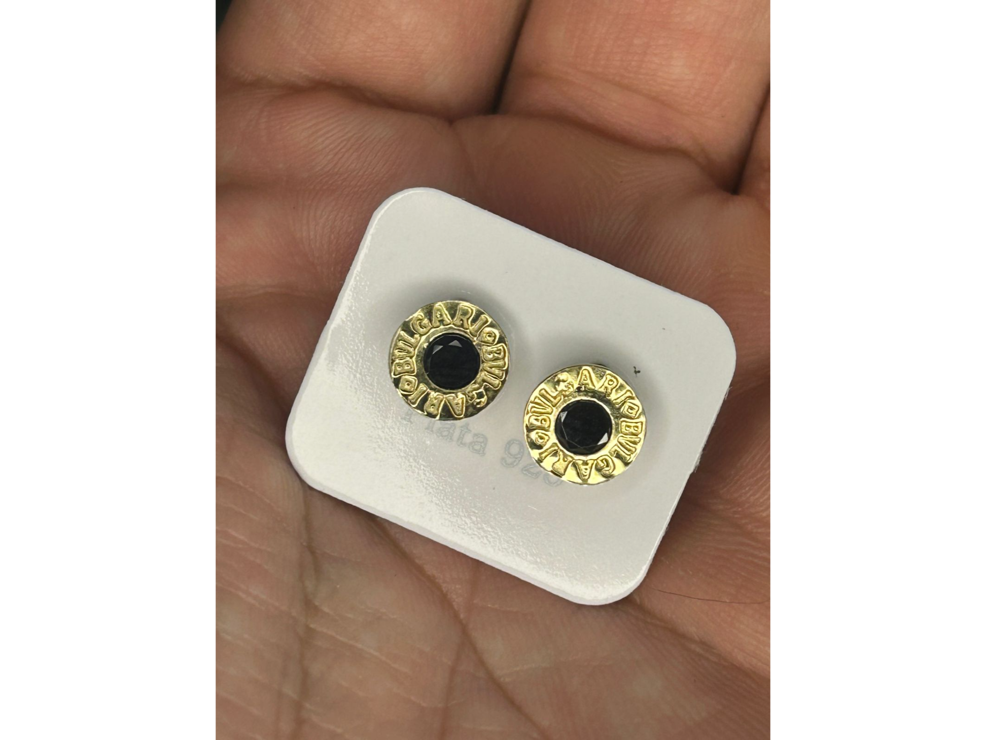 🖤 Aros BVLGARI Redondos Negros – Plata y Oro 18K