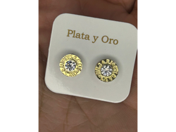 💎 Aros BVLGARI Redondos Blancos – Plata y Oro 18K