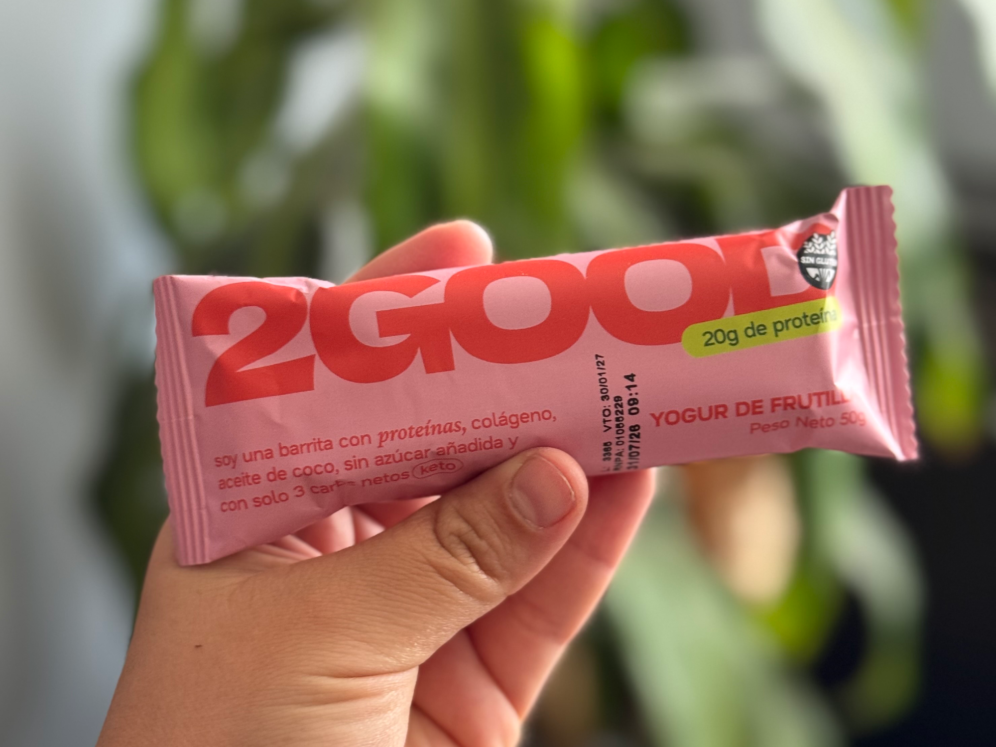 Barrita proteica yogur de frutilla 2good
