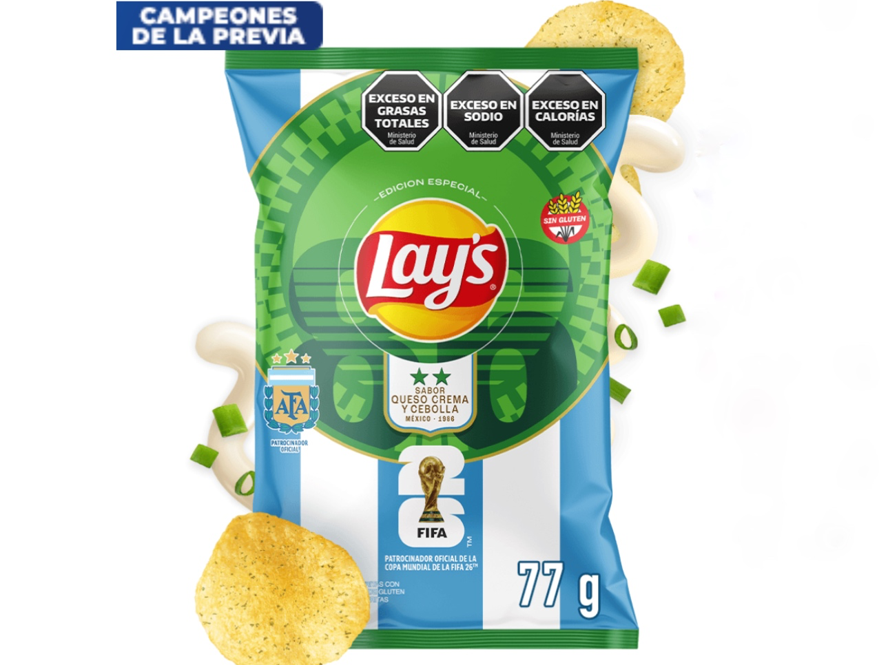Lays sabor Queso y cebolla 🧅 🧀 x77gr