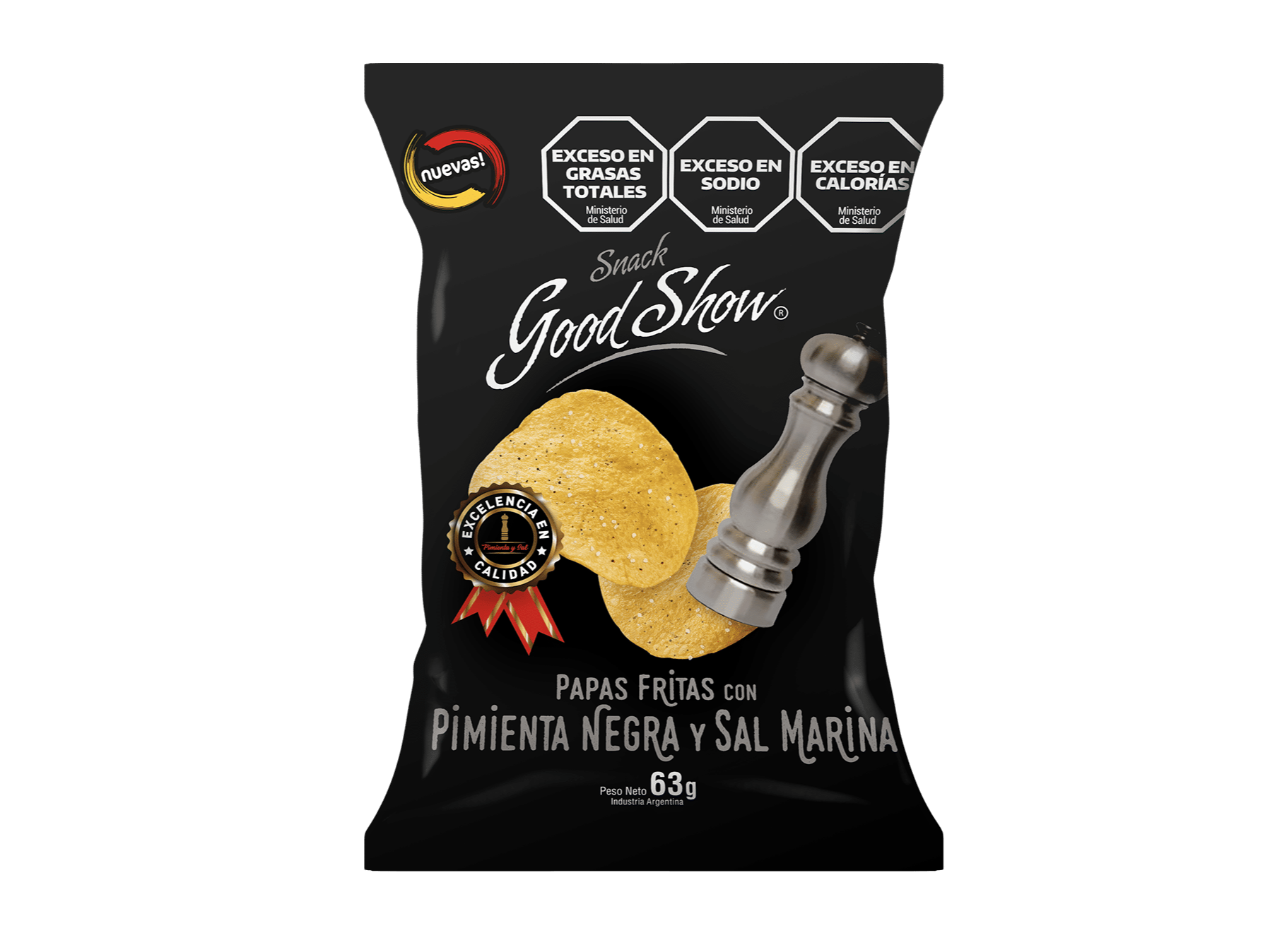 Papas Good Show pimienta negra y sal marina 63g
