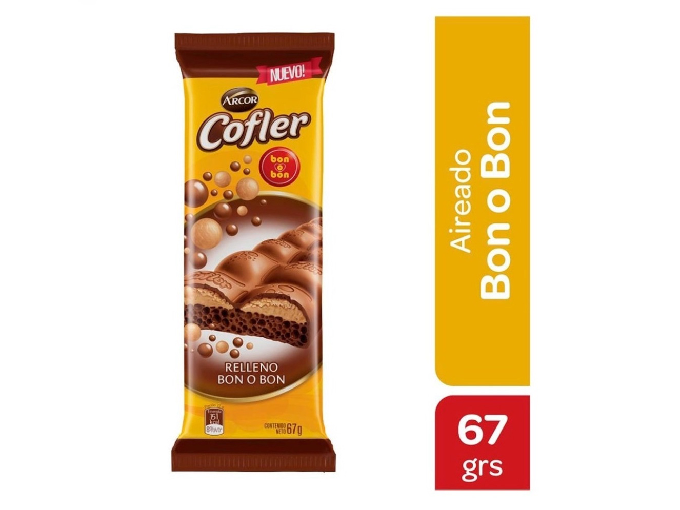 Cofler aireado relleno bon o bon 🍫 67gr