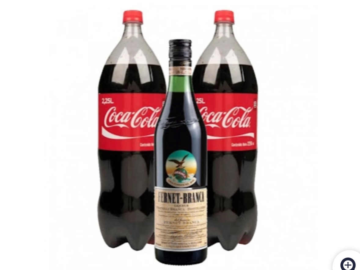 Combo fernet 750 ml ( fernet +  2 coca 2,25lt + vaso de litro)