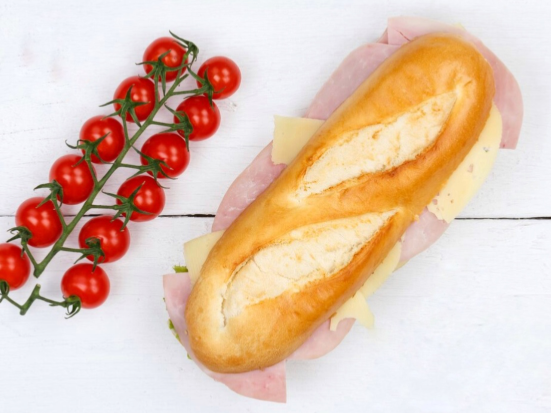 Baguette 40cm Jamón y queso